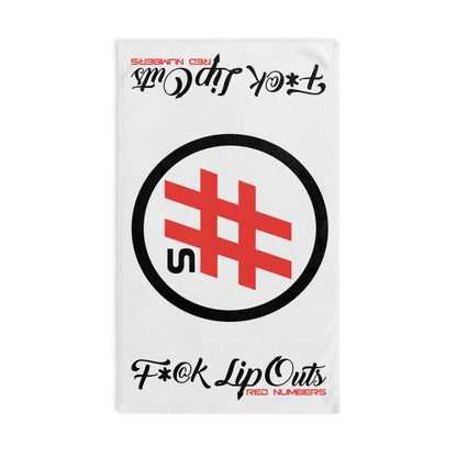 Red Numbers - F*@k Lip Outs Golf Towel (White)