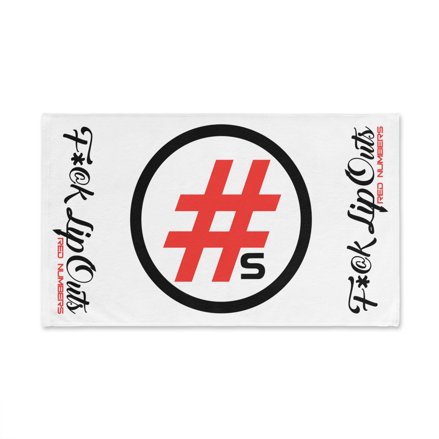Red Numbers - F*@k Lip Outs Golf Towel (White)